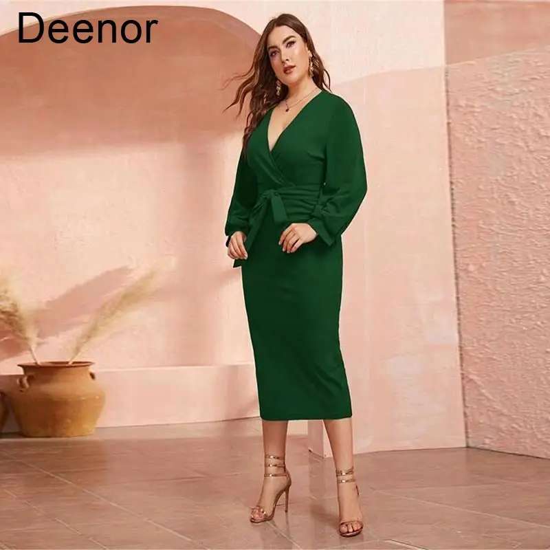 Рисунок 5 - Женское однотонное платье с длинным рукавом Deenor