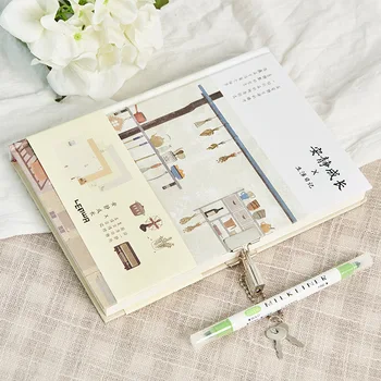 

A5 Notebook Diary With Lock Paper Planner Agenda School Note Book Calender Travelers Notbook Study Notepad