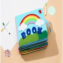 Planche 3D pour bébé Montessori, livre en tissu lavable, apprentissage précoce, éducation, habitudes, jouets de développement des connaissances