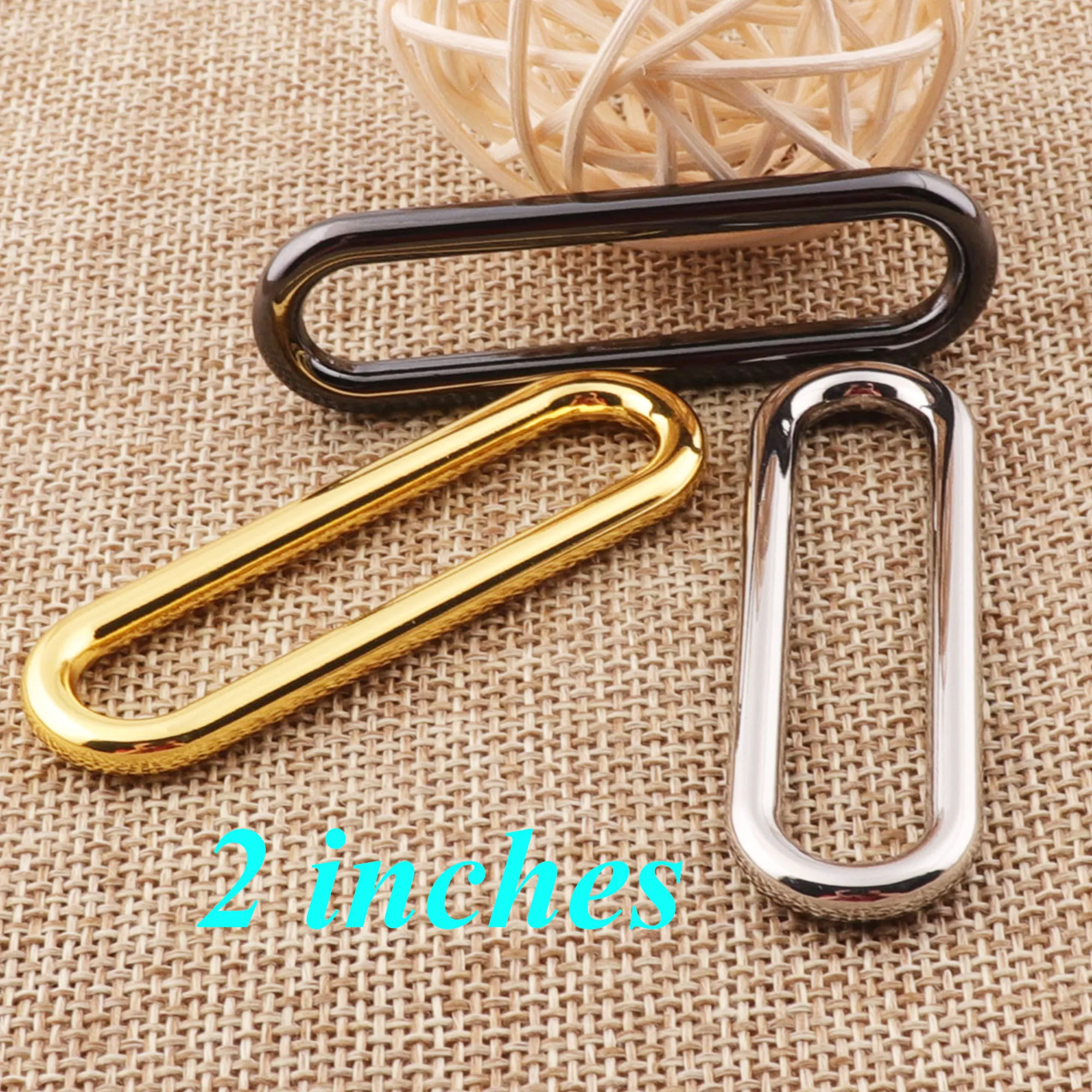 

2"(50mm) Oval Rectangle Rings Silver/Gold/Gunmetal Webbing Purse Buckle Bag Handbag High Quality leather carft Ring 10 pcs