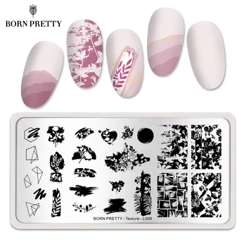 

BORN PRETTY Nail Stamp Plates Stamping Template Simple Leave Flower Geometry Texture Theme Stainless Steel Nails Stencil Molds