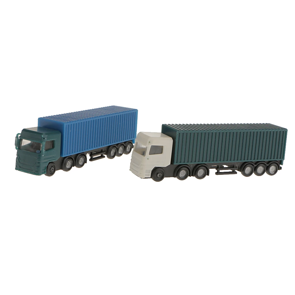 2Pcs Container Truck Transporter Truck Lorry Vehicle Car Model 1:150 N Scale 2Pcs Container Truck Transporter Truck Lorry Vehicle Car Model 1:150 N Scale