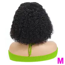 Афро перуанский короткий кудрявый боб парики фронта шнурка человеческих волос парики с детскими волосами для женщин не-Реми средний коэффициент 130% парик шнурка