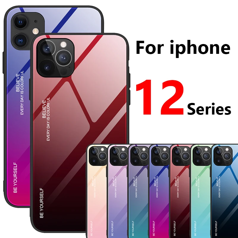 Чехол для iphone 12 pro max mini 5g 2020 iphone12 12pro 12mini iphone12pro чехол из закаленного стекла с
