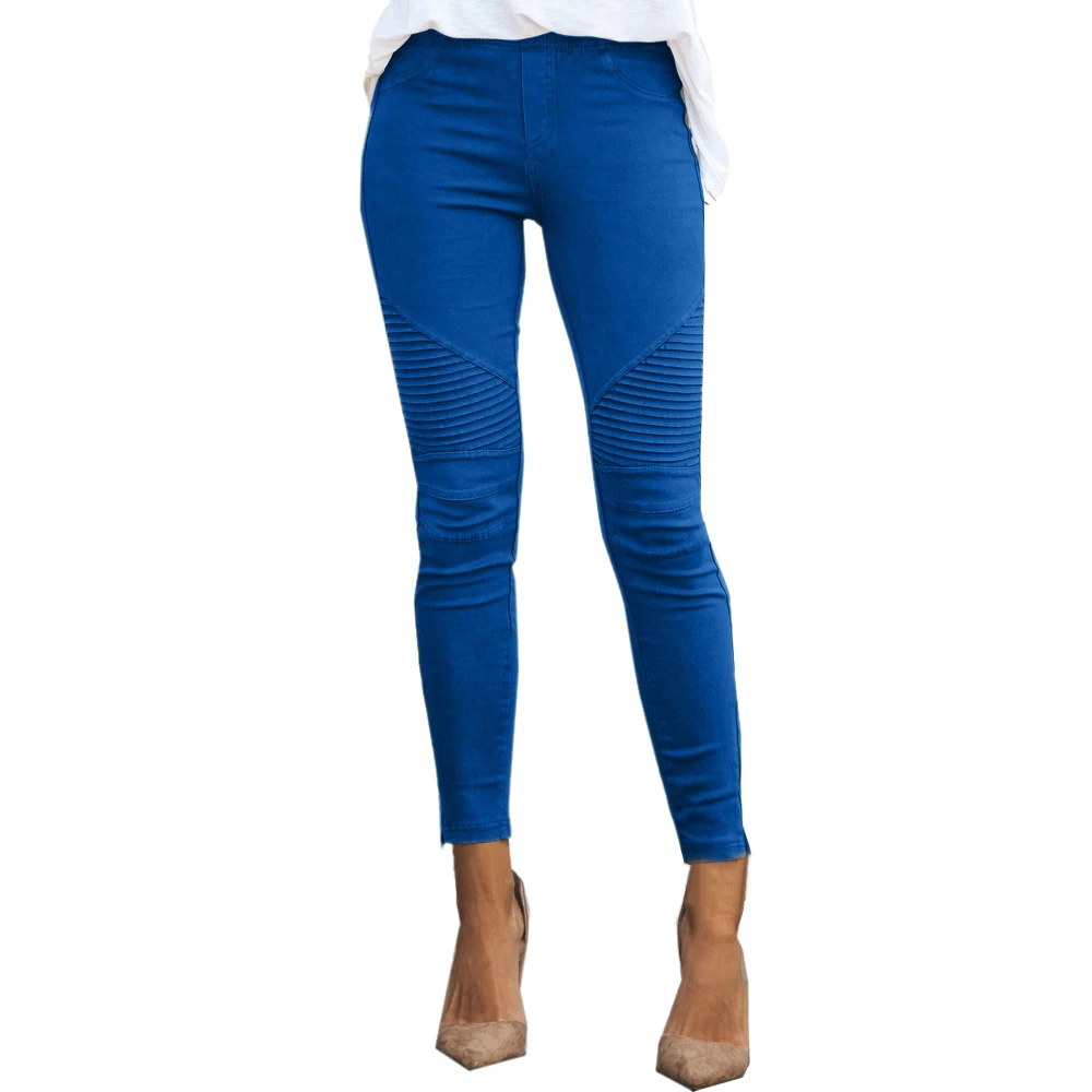 Laamei женские джинсовые Леггинсы синие полосатые леггинсы с принтом Женские Имитация джинсов узкие легинсы для фитнеса эластичные бесшовные джинсы