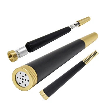 

Portable Aluminum Alloy Detachable Tobacco Pipes with Filter Core Conical Weed Herb Smoke Pipe Container Tube Case Smoking Tools