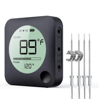 

Grill Thermometer,Bluetooth Meat Thermometer,Digital Bbq Meat Thermometer for Kitchen Food Cooking,Smart App Alarm