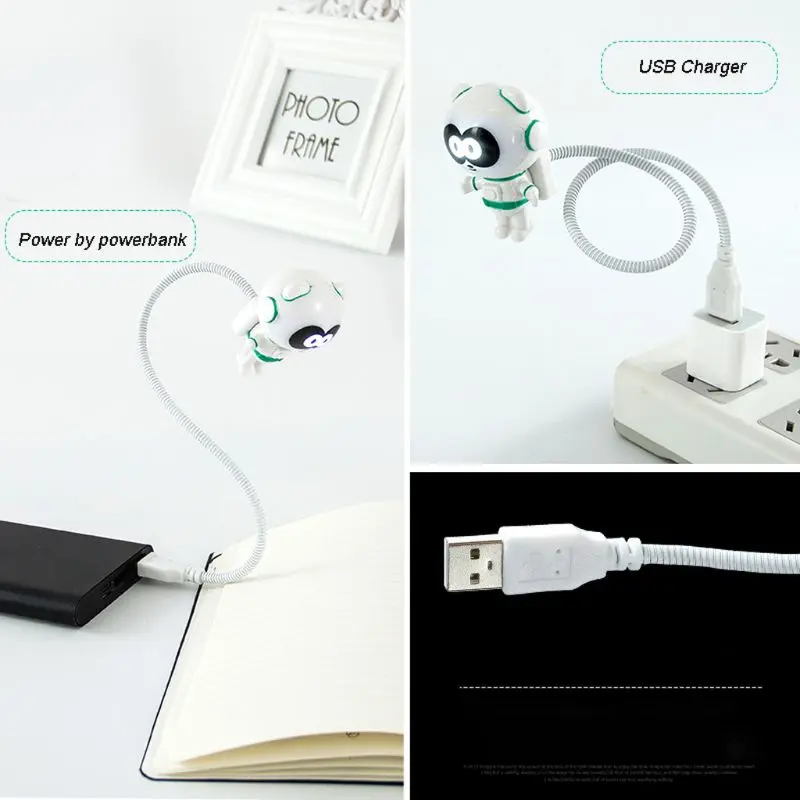 Flexible Cute Panda USB Powered Mini LED Night Light With ON OFF Switch Reading Lamp Bulb for Laptop PC Powerbank Charger