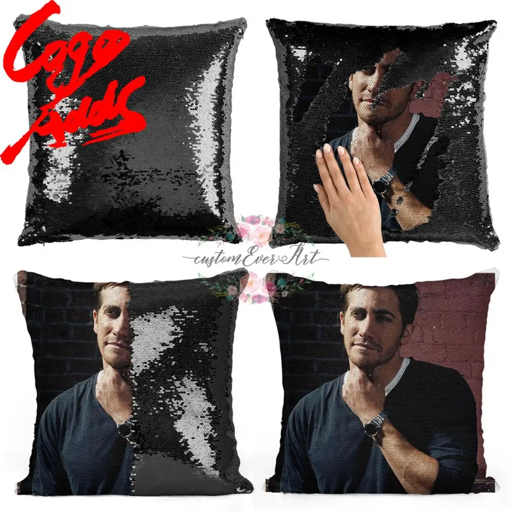 

Jake Gyllenhaal sequin pillow | sequin Pillowcase | Two color pillow | gift for her | gift for him | pillow | magic pillow