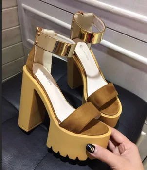 

2020 Sandals High Heels Female Shoe Black Shoes For Women Open Toe Espadrilles Platform Women's Heeled Ladies