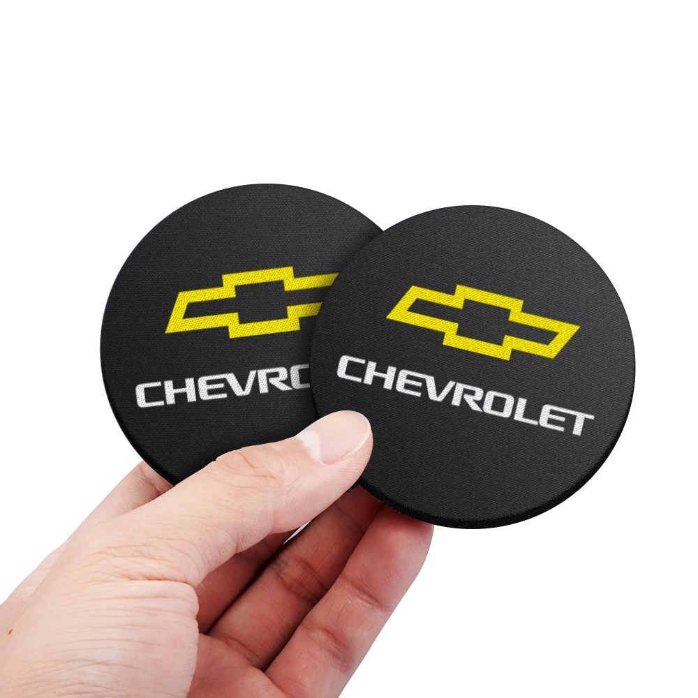 Car 1/2PCS Coasters Anti-Slip Pad Epoxy Cup Holder Mat For Chevrolet Cruze Lacetti Captiva Trax Impala Camaro Sonic Spark Sail