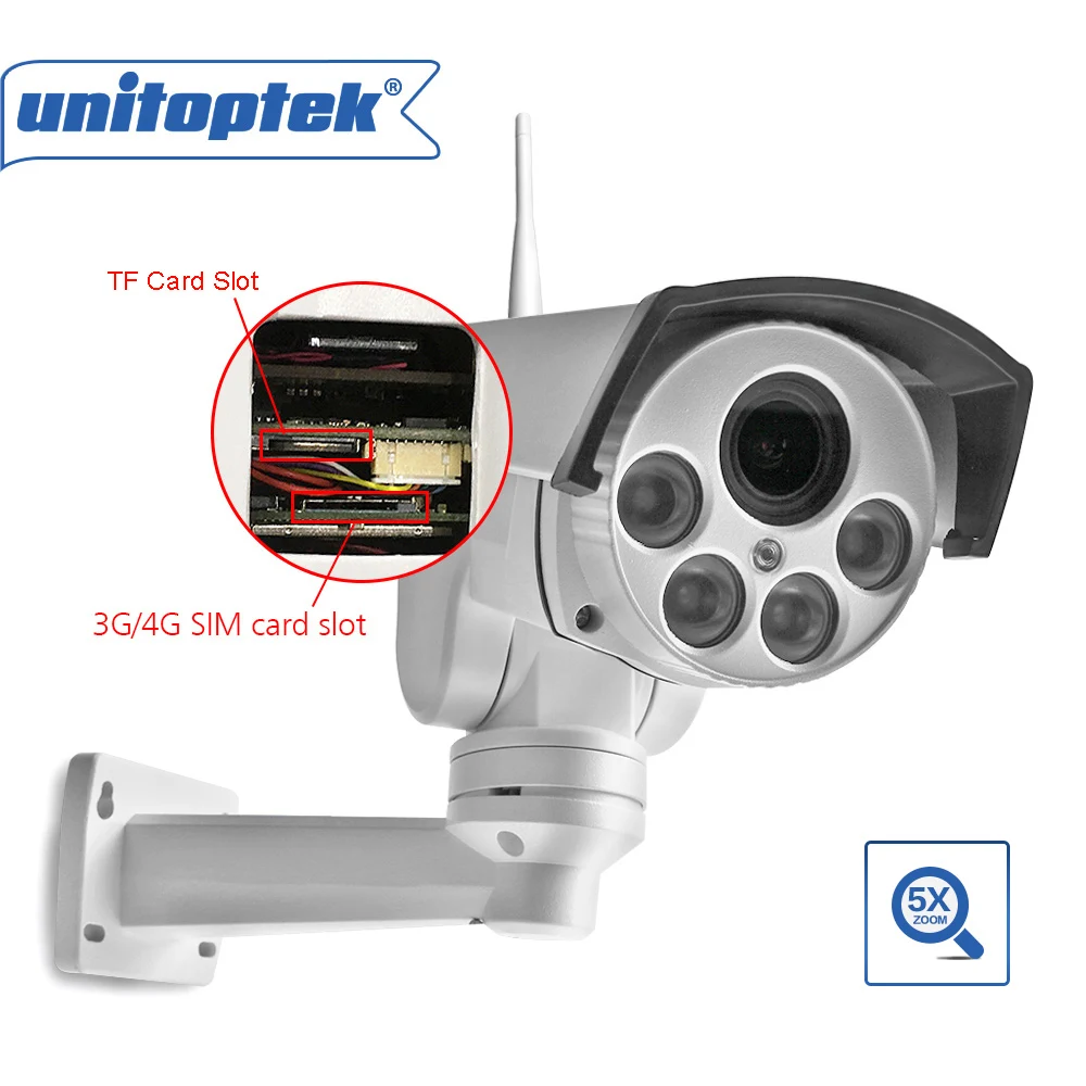 Камера видеонаблюдения 10X Объектив с оптическим зумом 1080P 3G 4G SIM карта HD 2MP P2P Max 128G