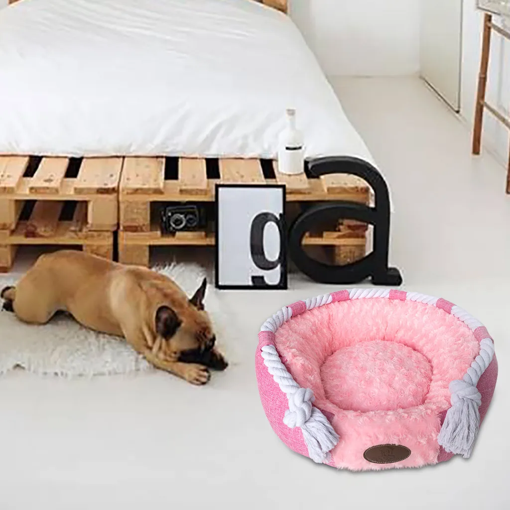 

Detachable Washable cat bed new arrival pink Plush Kennel Dogs Pet Litter Deep Sleep Comfortable Cat Beds домик для кошки Drop