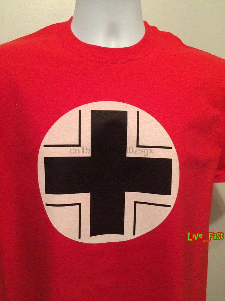 

GERMAN BALKANKREUZ WEHRMACHT IRON CROSS T SHIRT 1%r outlaw biker ww2 regalia