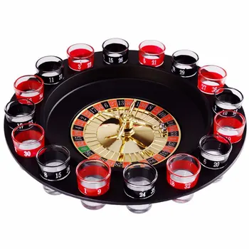 

FFYY-Novelty Drink Turntable Toys Russian Roulette Wheel 16 Wine Cups Bar KTV Night Party Entertainment