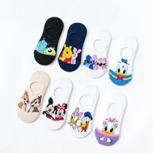 

Disney Women Socks Cartoon Animal mouse socks cute Kawaii Funny ankle Socks invisible Silicone slip Socks girl Cotton boat sock