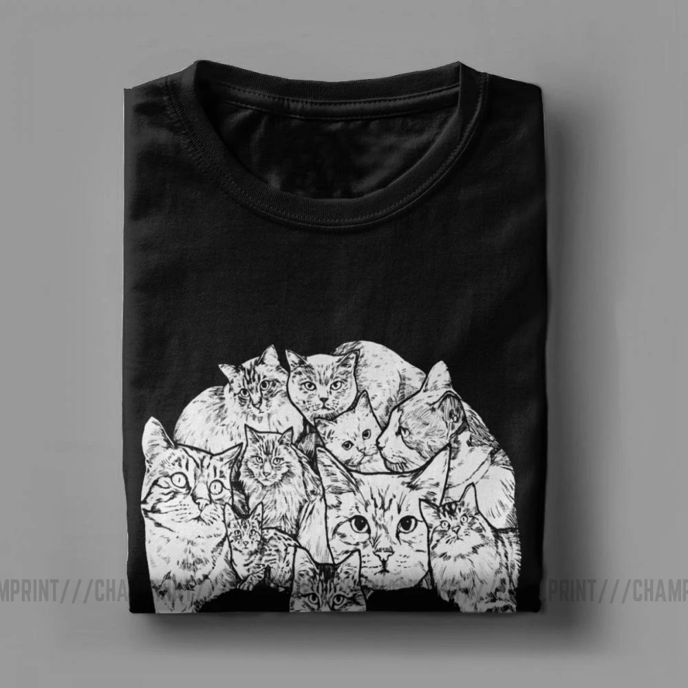 Skup Unikalna czaszka Cat Horror straszny T Shirt na bawełniana koszulka męska Kitten Goth Gothic Punk Halloween Tees pomysł na prezent odzież