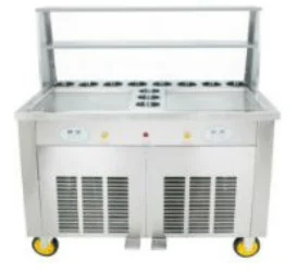 

fried ice cream machine double square pan Fried ice pan machine ice cream maker