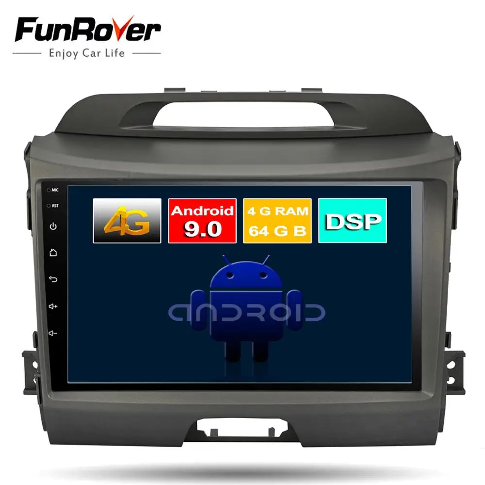 Funrover 2.5D Android 9,0 Octa 8 ядерный автомобильный dvd для KIA sportage 2011- головное устройство gps навигация 2 din Автомобильный мультимедийный плеер
