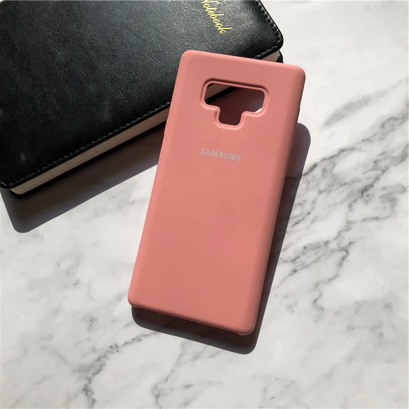 Жидкий силиконовый чехол для samsung Galaxy Note 9, шелковистый мягкий на ощупь чехол для Galaxy Note9, полная защитная задняя крышка - Цвет: pink