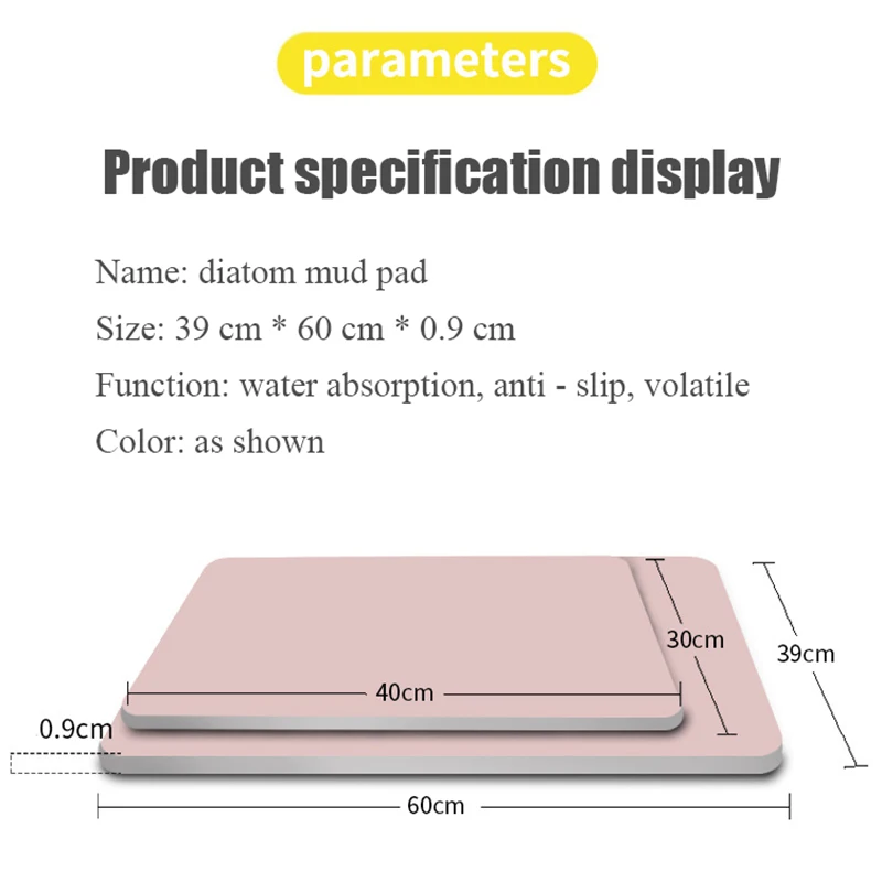 600x390 коврик для ванной нескользящий Быстросохнущий водопоглощающий Diatom Ooze Противоскользящий напольный коврик для ванной комнаты