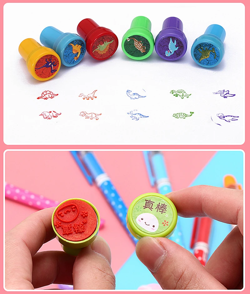 Carimbos de Brinquedo com Smile Peças para Crianças Carimbo para Scrapbooking Decoração para Álbum de Fotos Animais Dinossauro 10 7 High Quality Brinquedos e hobbies