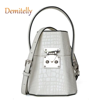 

New Women's Crocodile Leather Handbag Fashion Leather Luxury Ladies Shoulder Messenger Bag Delicate Lock Tote Bag Wallet