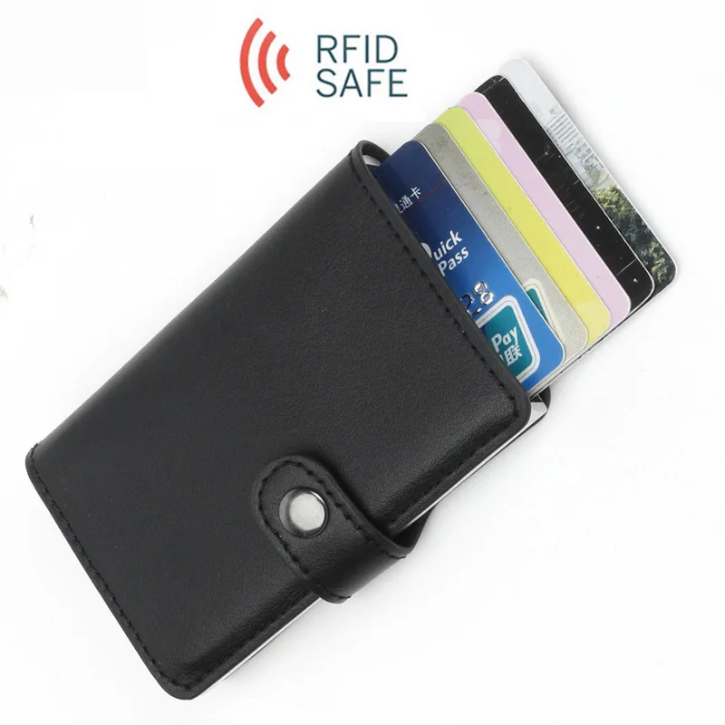 Анти Rfid Блокировка защита для мужчин id кредитный держатель для карт кошелек кожаный металлический алюминиевый бизнес Банк Чехол для карт держатель для карт