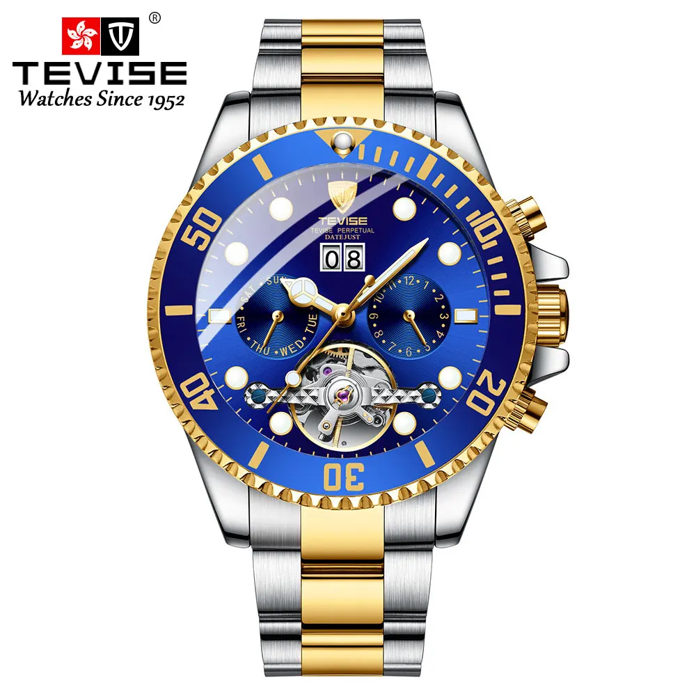 

TEVISE Top Luxury Brand Men Watch Stainless Steel Skeleton Watch Men Waterproof Automatic Mechanical watches Relogio Masculino
