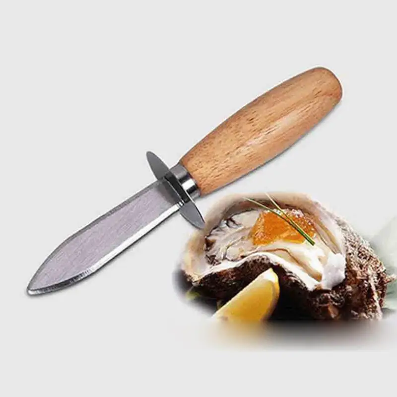 Нержавеющая сталь Устрица деревянная ручка для ножа Кухня морепродукты острыми краями нож для ракушек инструмент LX8305