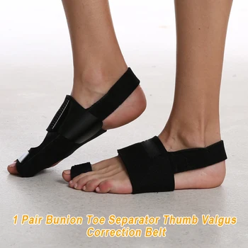 

1 Pair Pain Relief Bunion Correction Belt Feet Care Straightener Hallux Toe Separator Portable Thumb Valgus Protective Soft