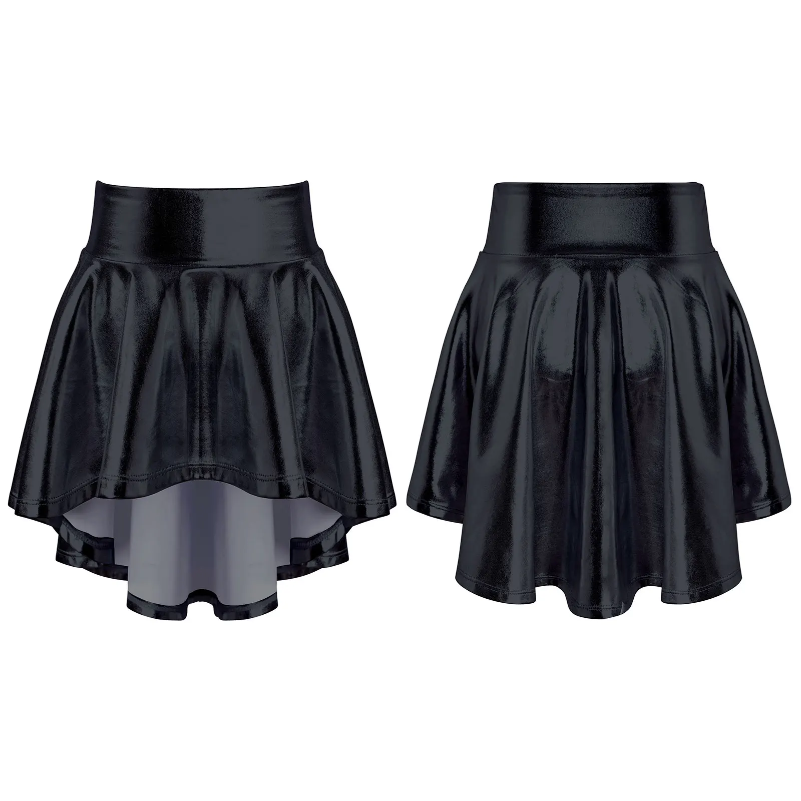 6-14 Kids Girls Bronzing Cloth ƾ  ǻ ָ ÷ Ruffle ұĢ   ĿƮ Stage Performance Clothes