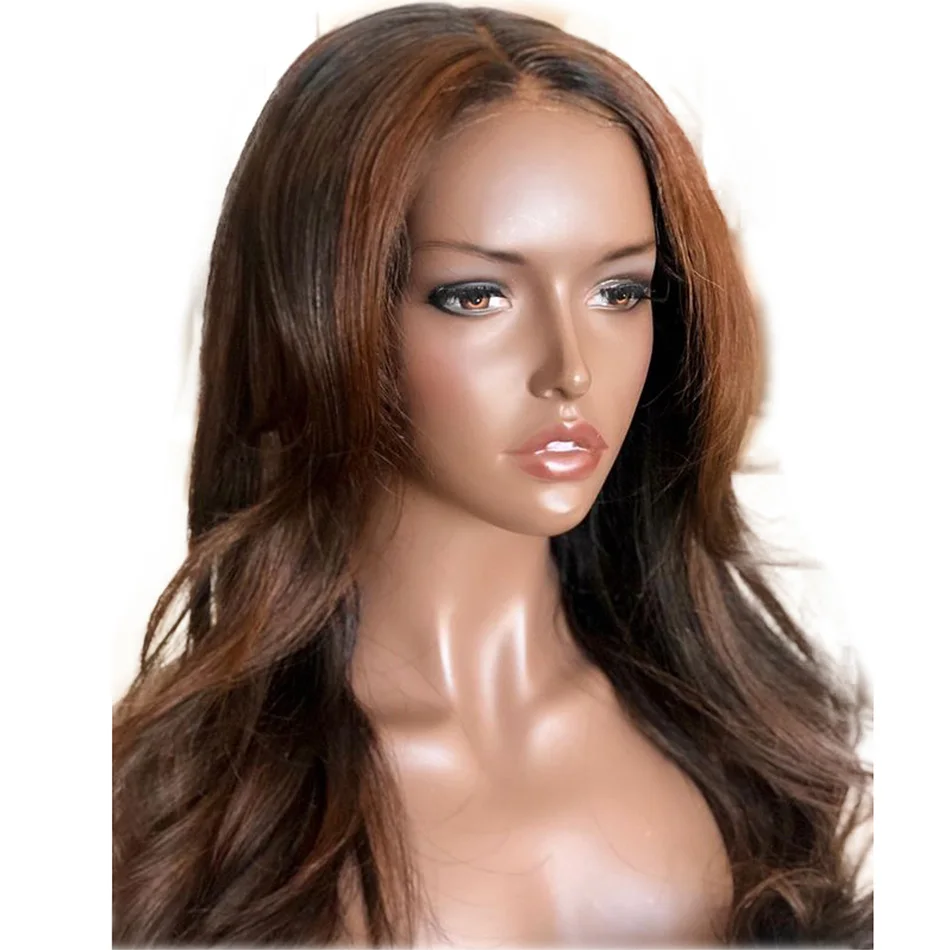 Выделите волнистые человеческие волосы 13x6 Синтетические волосы на кружеве парики из натуральных волос для Для женщин бразильский 150%