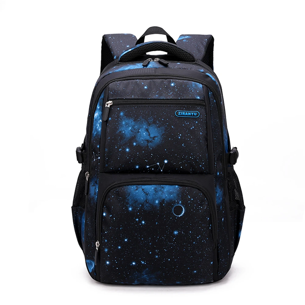 MITOWERMI Boys Backpacks Primary Junior High School Bag Kids Bookbag 3 in 1 Casual Daypack Set Fashion Space Starry Sky Printed Durable Knapsack with Lunch Bag 