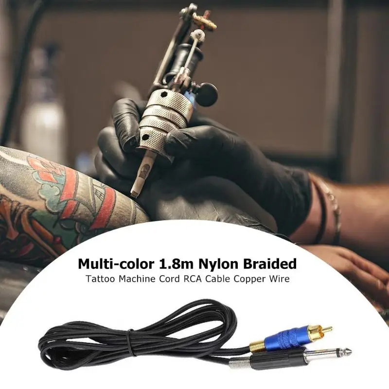 Tattoo Clip Cord Tattoo Gun Copper Wire 22 AWG Copper Duct Woven Nylon Interface Tattoo Power Supply Tool Accessory