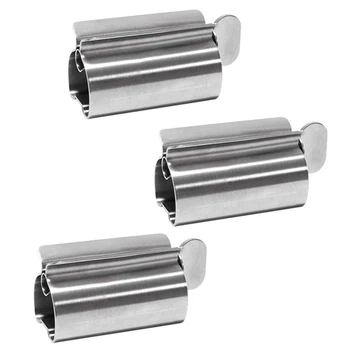 

3 Pcs Rolling Tube Toothpaste Squeezer Toothpaste Seat Holder Stand Rotate Toothpaste Dispenser for Bathroom