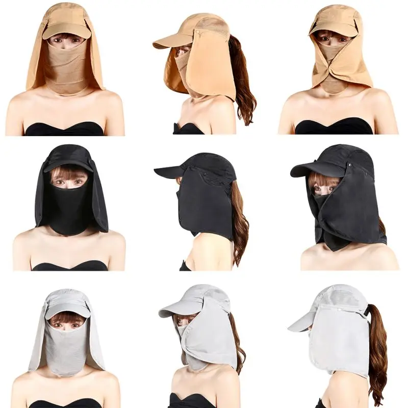 

1pcs Portable Removable 360-degree Neck Cover Fishing Hat Sun Ear Flap Bucket Foldable Outdoor UV Protection Cap Sport Hiking Ca