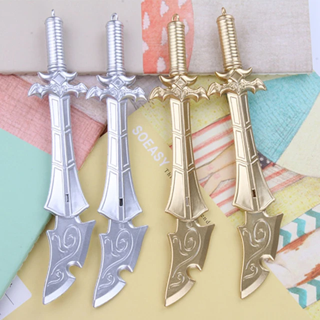 New Novelty Writing Pen Cartoon Sword Gel Pens Refillable Gift