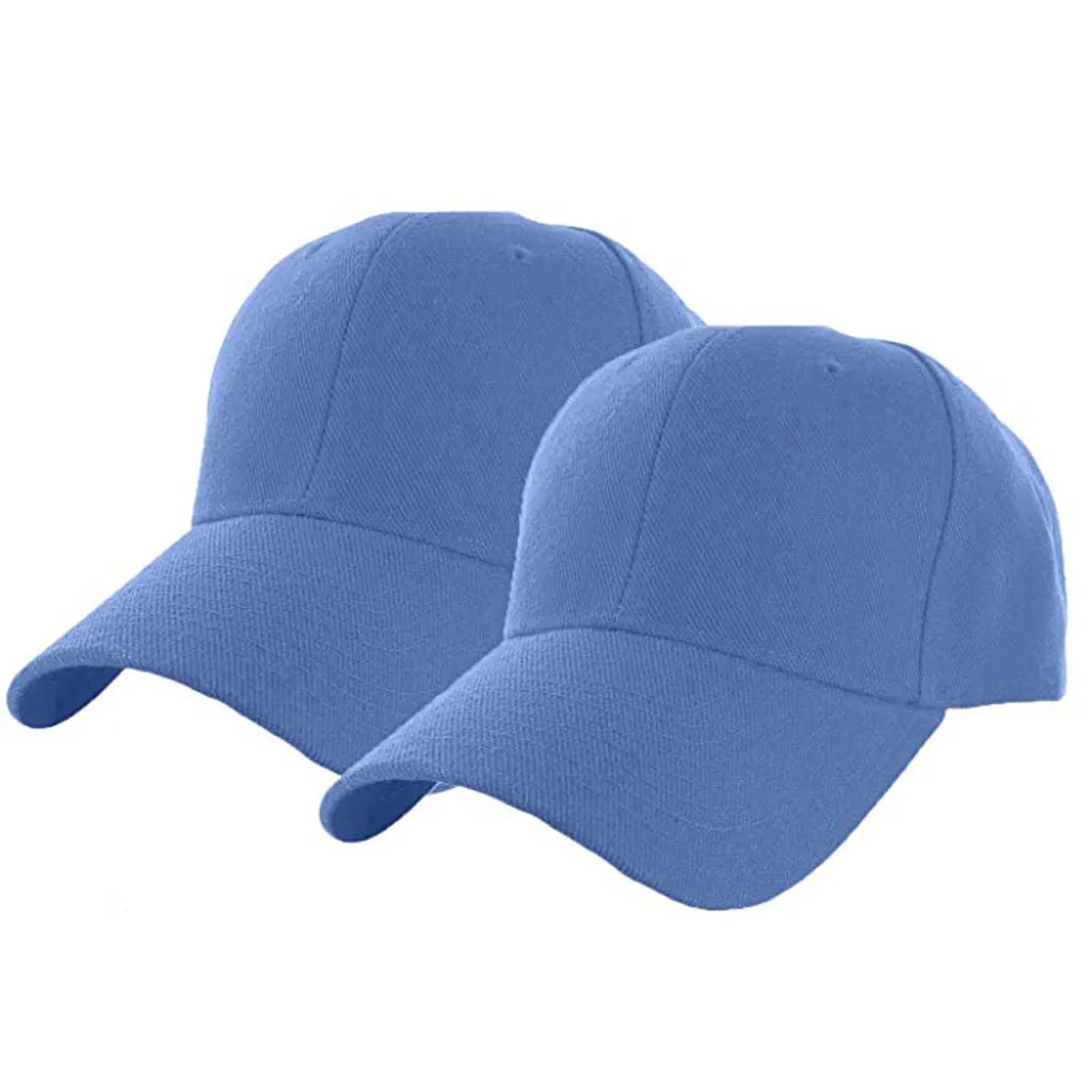 Мужская 2 шт Летняя Повседневная Солнцезащитная бейсбольныей Козырек Кепка однотонная шляпа мода на открытом воздухе сплошной цвет спортивная летняя шляпа, бейсбольная кепка - Цвет: Light Blue