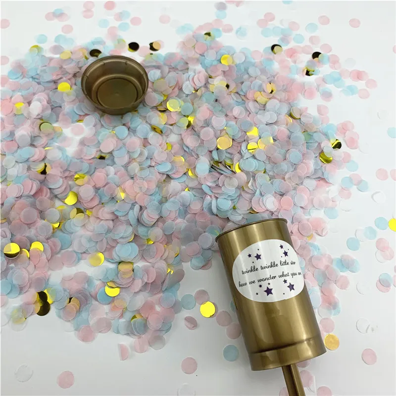 Daah43 Pink Blue 10 шт./упак.; декор в виде золотистых металлических пуш-ап Confettis контейнер Confetti Poppers Свадьба День рождения бакалавра вечерние торжеств - Цвет: Daah43 Pink Blue