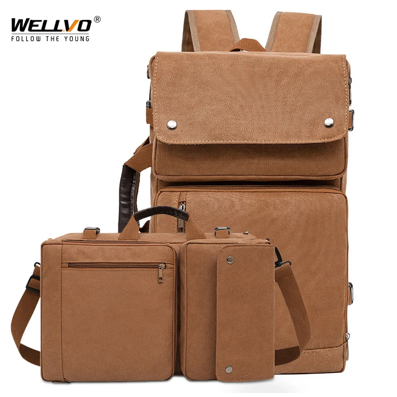 

Vintage 15Inch Laptop Backpack Men Multifunction Canvas Shoulder Backpacks For Teenager Travel Bag Casual Daypacks Mochila X92C
