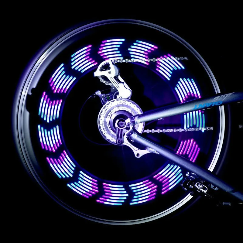 Велосипедное светящееся колесо, спицы, usb зарядка, светодиодный светильник, s лампы, новинка, для езды на велосипеде, спицы, светильник с семью супер яркими, RGB, синий, светодиодный