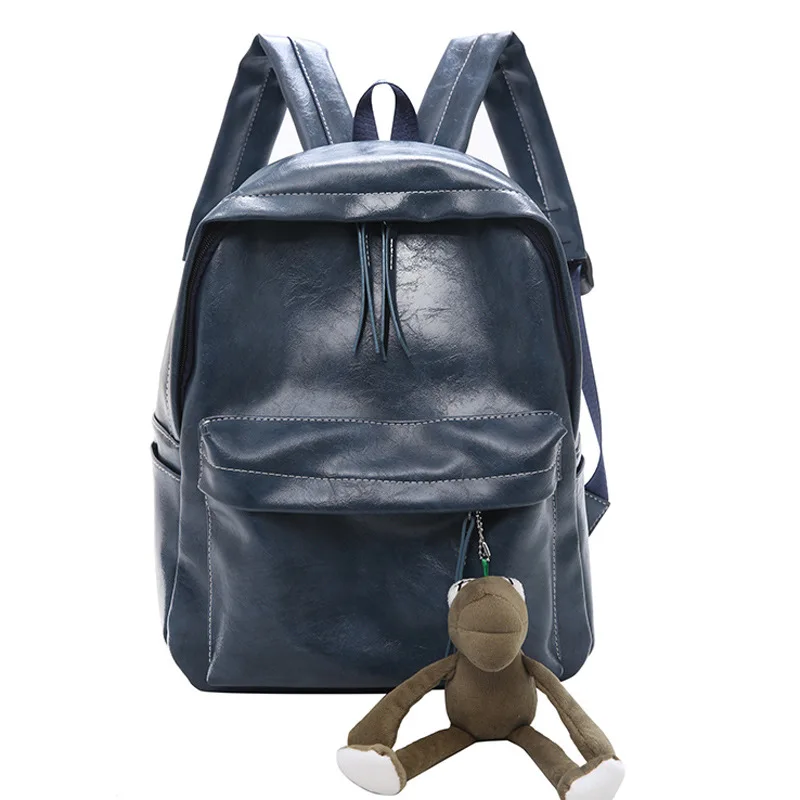 

New Style Pu Women's Large-Volume Simple Backpack Versitile Fashion Retro Backpack College Style School Bag