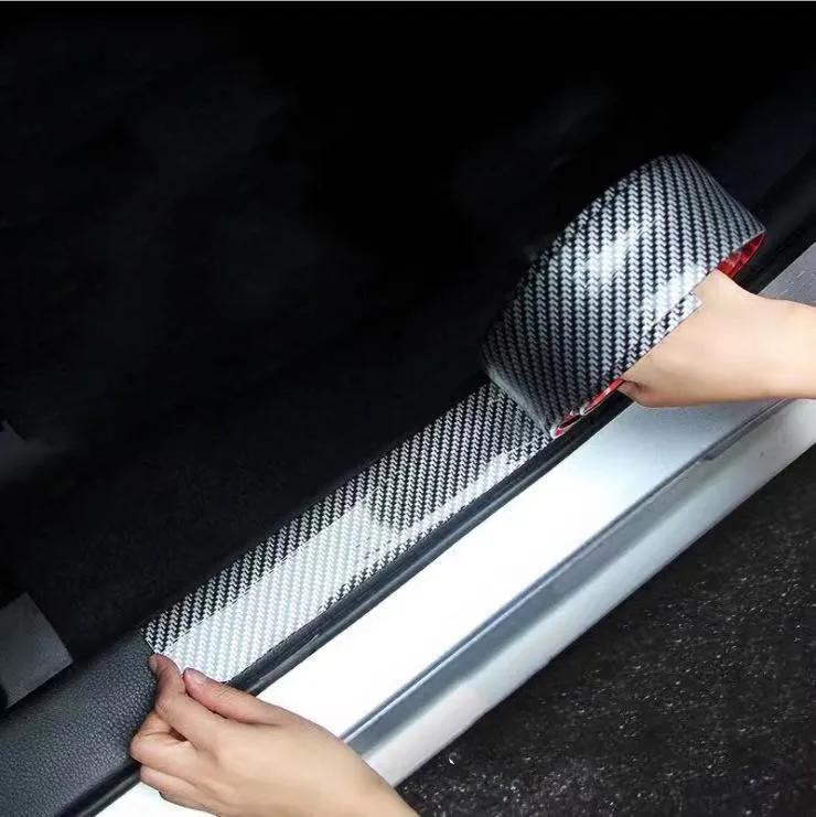 

Car Stickers 5D Carbon Fiber Door Sill Protector for galaxy chrysler voyager passat b5 fl suzuki swift fiat punto h4 saab 9-5