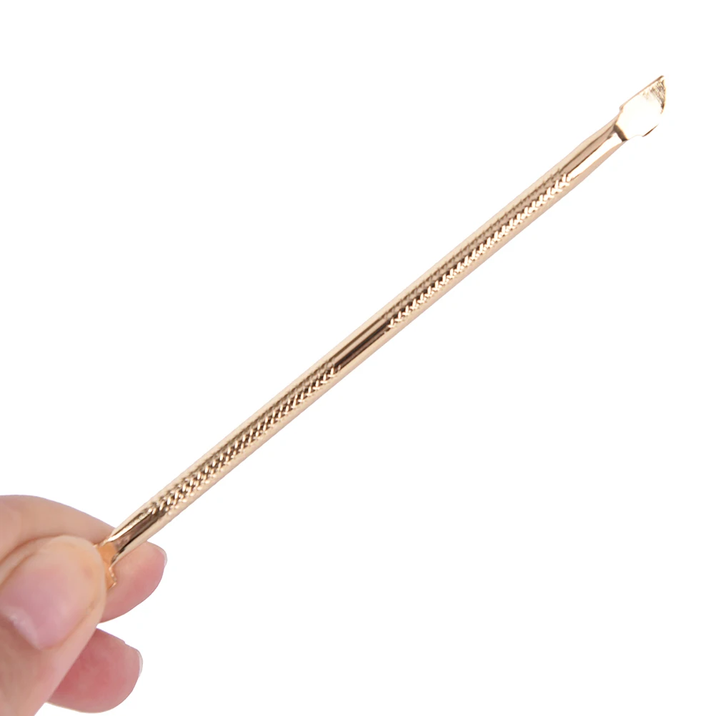 1pc Nail Art Tools Dual-end Pusher Stainless Steel Gold Color Cuticle Pusher Trimmer Remover Pedicure Convenient Tools