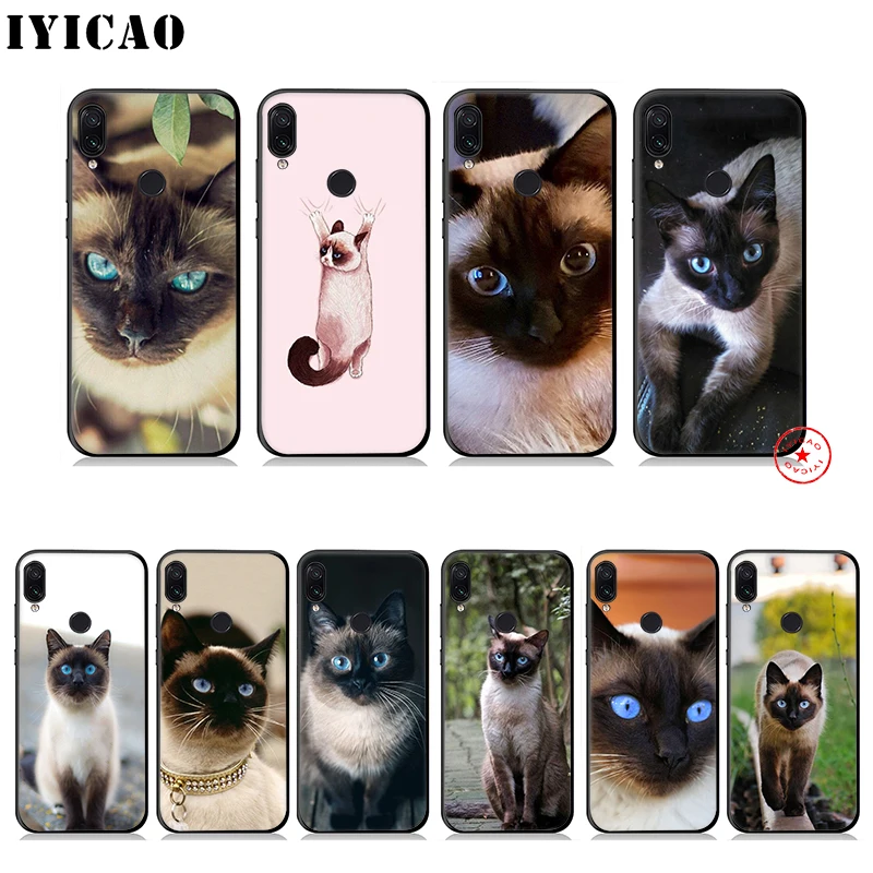 IYICAO Cute Siamese Cat Soft Case for Redmi K20 8A 7A 7 6 Pro 6A 5 Plus 5A 4X 4A S2 Go Silicone |