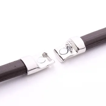 

6pcs/lot Inside Size 6.5x10mm Flate Rhodium Magnetic Clasps For Leather Bracelet Jewelry Making Findings