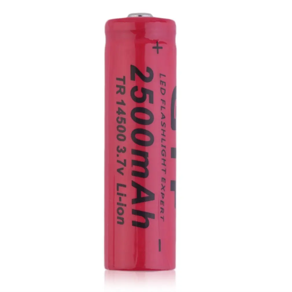 4 шт 2500mAh 14500 аккумуляторные батареи Универсальный красный цвет 3,7 V TR14500 литий-ионный аккумулятор набор для фонарика