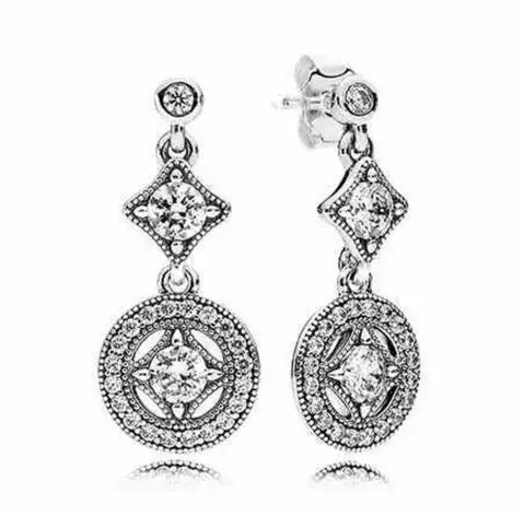 Оригинальные 925 пробы серебряные серьги, Винтажные серьги с кристаллами, висячие серьги для женщин, свадебный подарок, модное ювелирное изделие