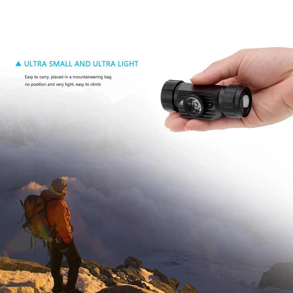 1 mode IR induction xm l2 mini led headlamp headlight camping head torch led xml t6 rechargeable head lamp 18650 head flashlight